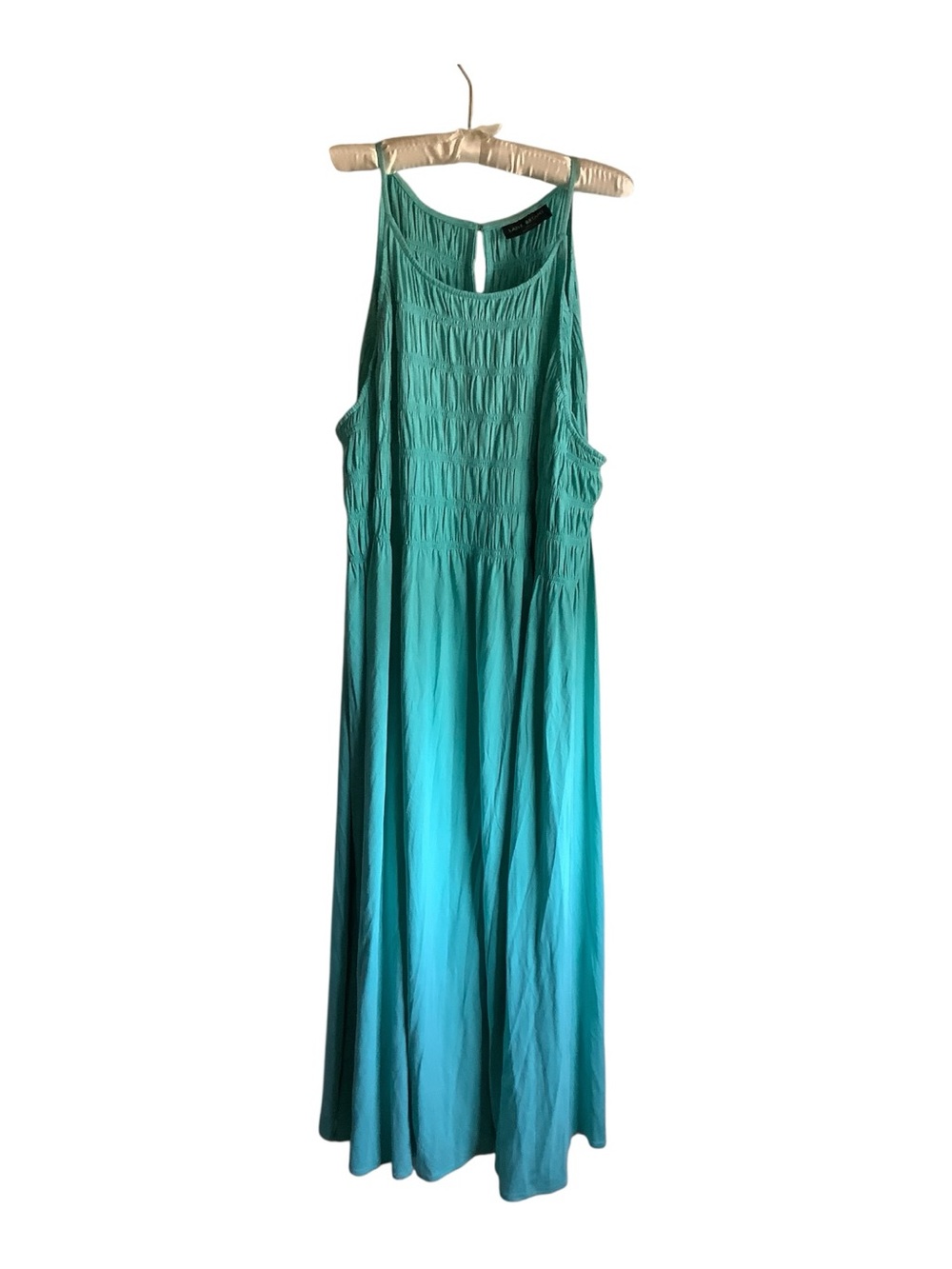Lane Bryant Teal Smocked Maxi Dress 22/24 Sleeveless